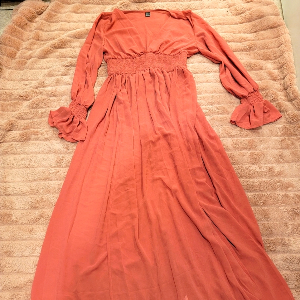 Long Flowy Dress Orange